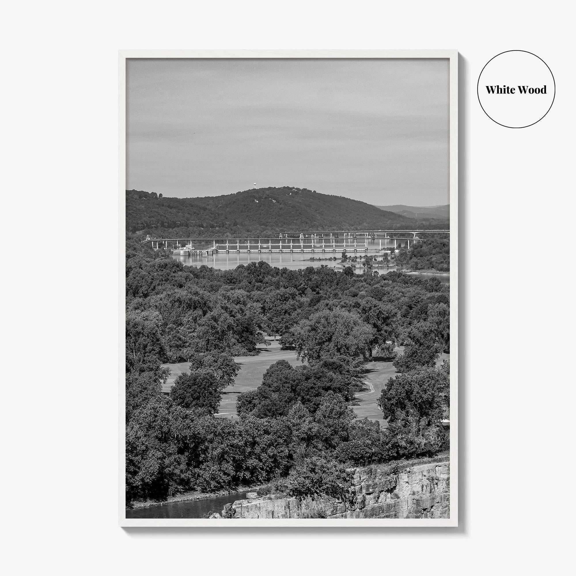 Arkansas River Black and White Fine Art Photo Print, North Little Rock Poster