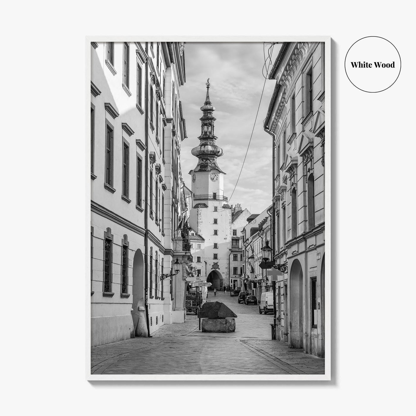Bratislava Black and White Fine Art Photo Print, Michael's Gate Slovakia Poster
