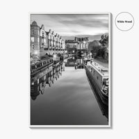 Birmingham Black and White Fine Art Photo Print, Canals West Midlands UK Poster