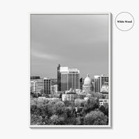 Boise Idaho Skyline Black and White Fine Art Photo Print, USA Wall Poster