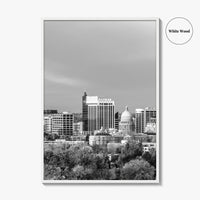 Boise Idaho Skyline Black and White Fine Art Photo Print, USA Wall Poster
