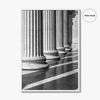 Athens Black and White Fine Art Photo Print, Academy Colonnade, Classical Columns, Greece Poster