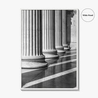 Athens Black and White Fine Art Photo Print, Academy Colonnade, Classical Columns, Greece Poster