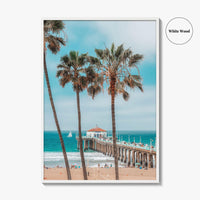 Manhattan Beach Fine Art Photo Print, Los Angeles, California, Palm Trees, Wall Decor, Poster