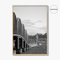 Astoria Black and White Fine Art Photo Print, Columbia River Bridge Oregon Poster