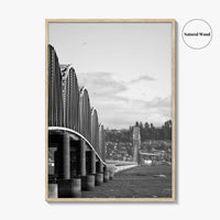 Astoria Black and White Fine Art Photo Print, Columbia River Bridge Oregon Poster