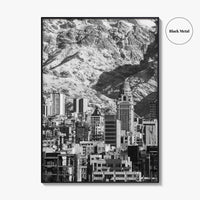 Tehran Black and White Fine Art Photo Print, Iran Wall Decor, Alborz Mountains Poster