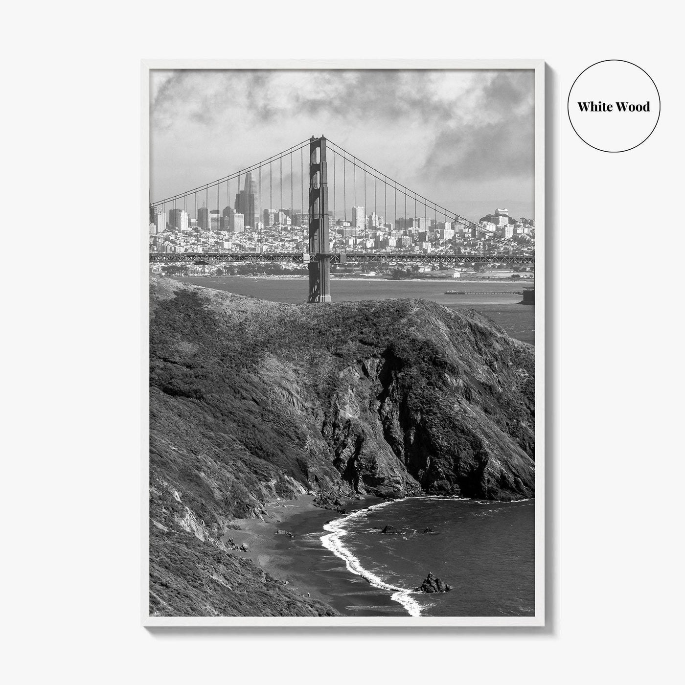 San Francisco Black and White Fine Art Photo Print, Golden Gate Bridge Poster