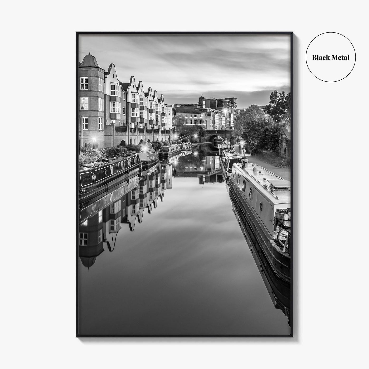 Birmingham Black and White Fine Art Photo Print, Canals West Midlands UK Poster