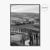 Tuscany Black and White Fine Art Photo Print, Crete Senesi, Siena, Italy Wall Poster