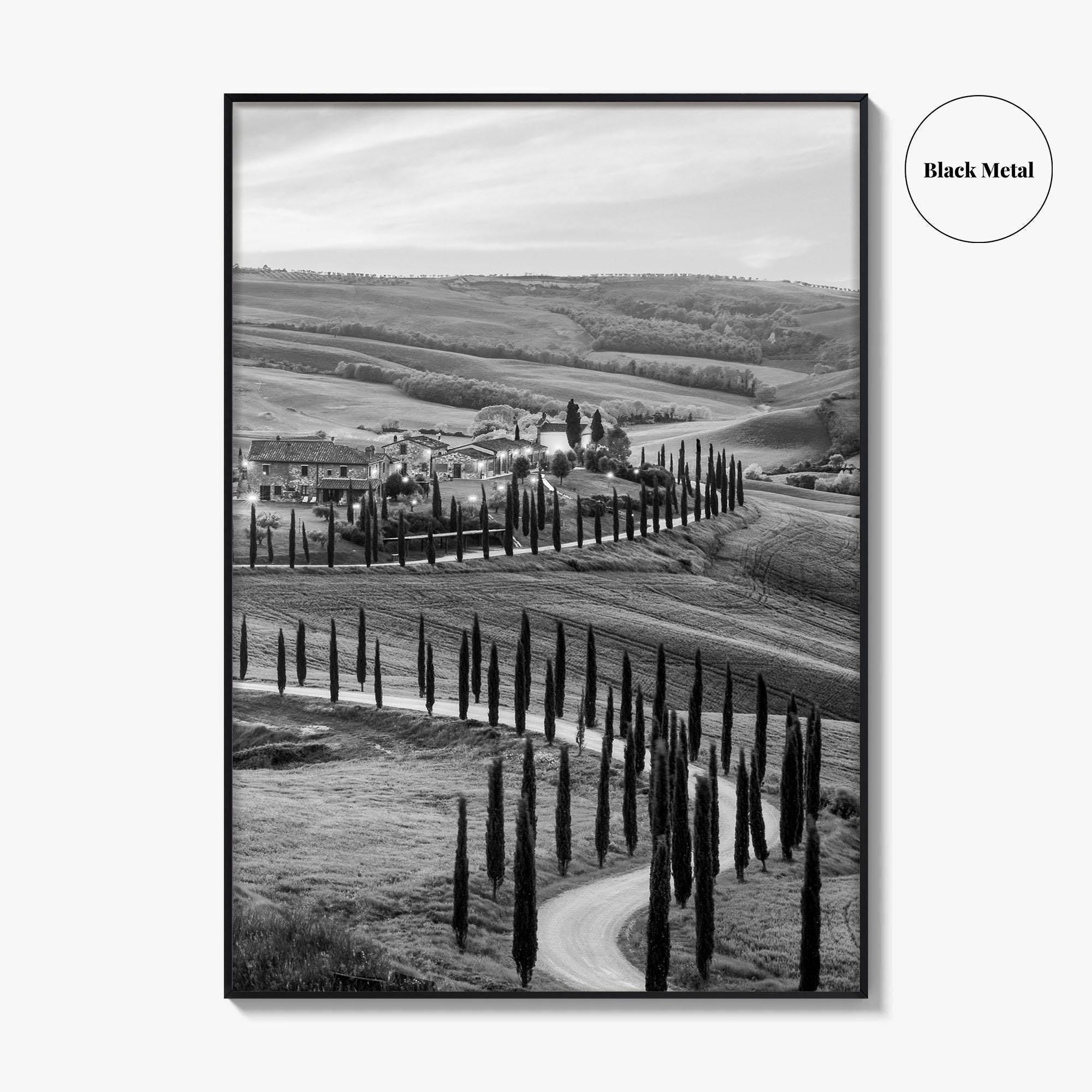 Tuscany Black and White Fine Art Photo Print, Crete Senesi, Siena, Italy Wall Poster