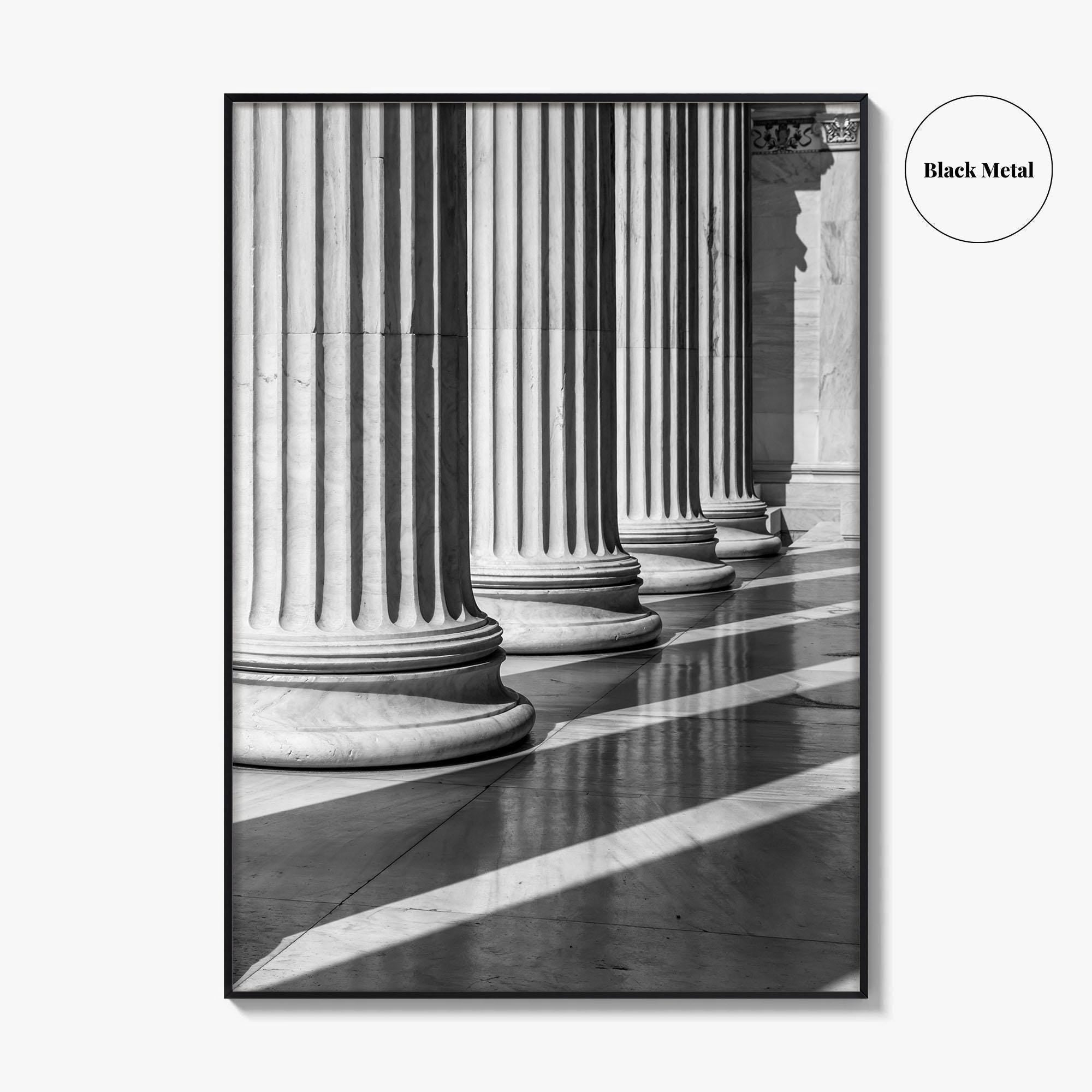 Athens Black and White Fine Art Photo Print, Academy Colonnade, Classical Columns, Greece Poster