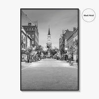 Burlington Black and White Fine Art Photo Print, Vermont, Church Street Marketplace, Poster