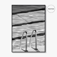 Bondi Beach Black and White Fine Art Photo Print, Sydney Icebergs Pool, Australia Poster