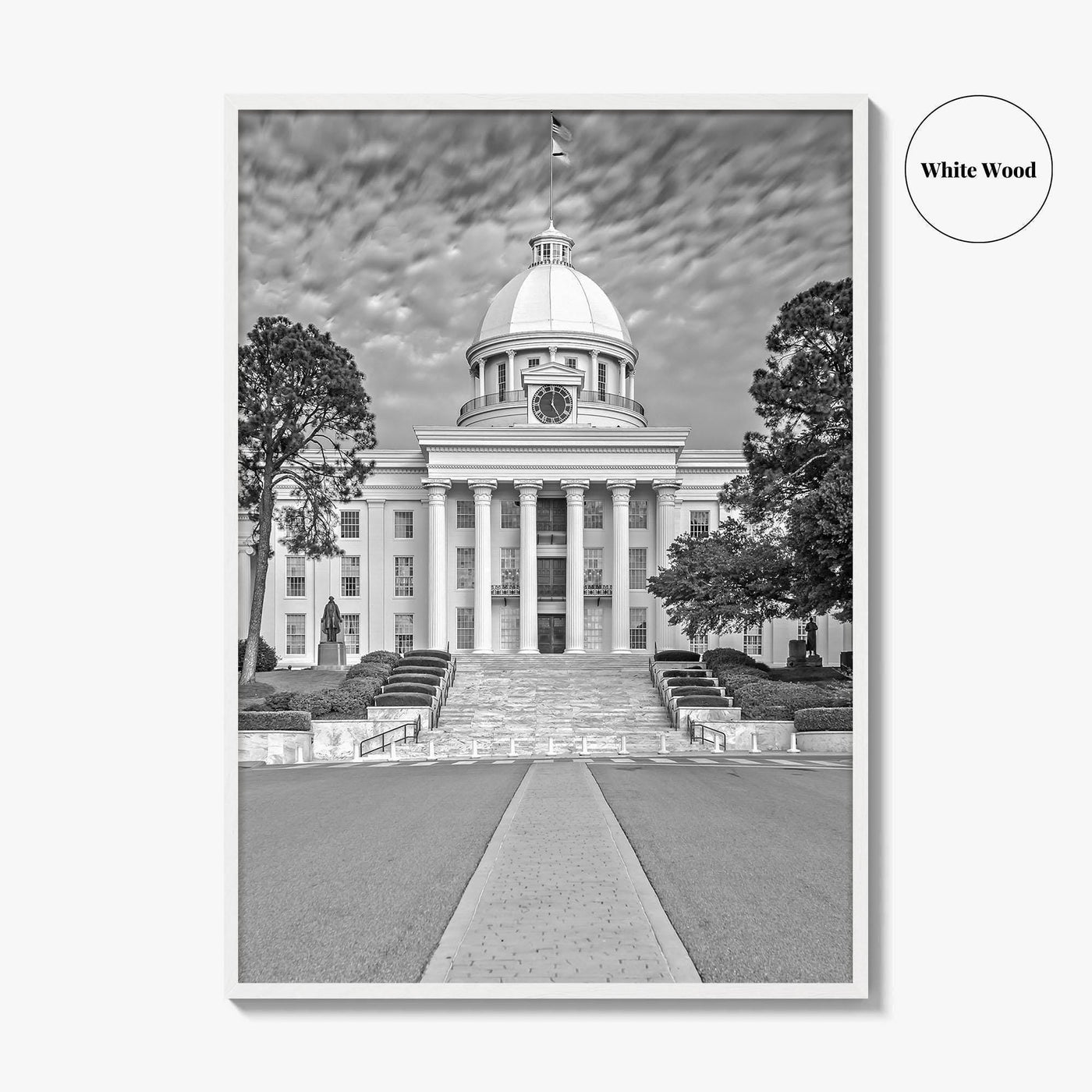 Alabama Black and White Fine Art Photo Print, Montgomery Capitol Poster, USA Poster