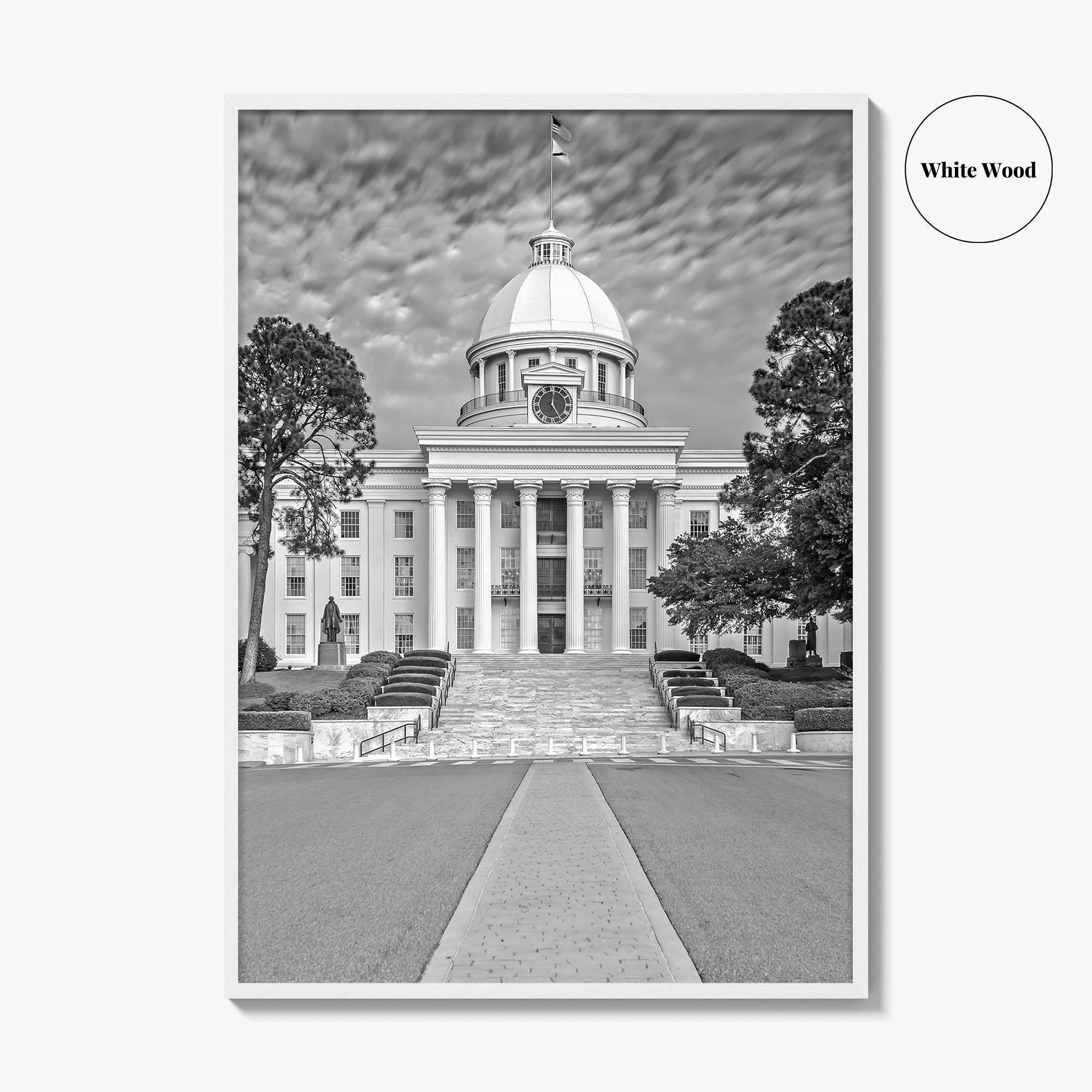 Alabama Black and White Fine Art Photo Print, Montgomery Capitol Poster, USA Poster