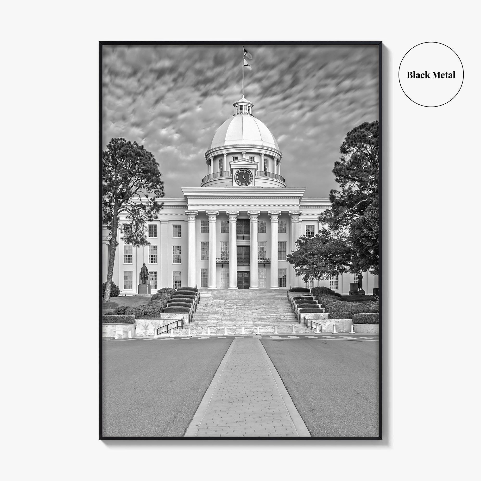Alabama Black and White Fine Art Photo Print, Montgomery Capitol Poster, USA Poster