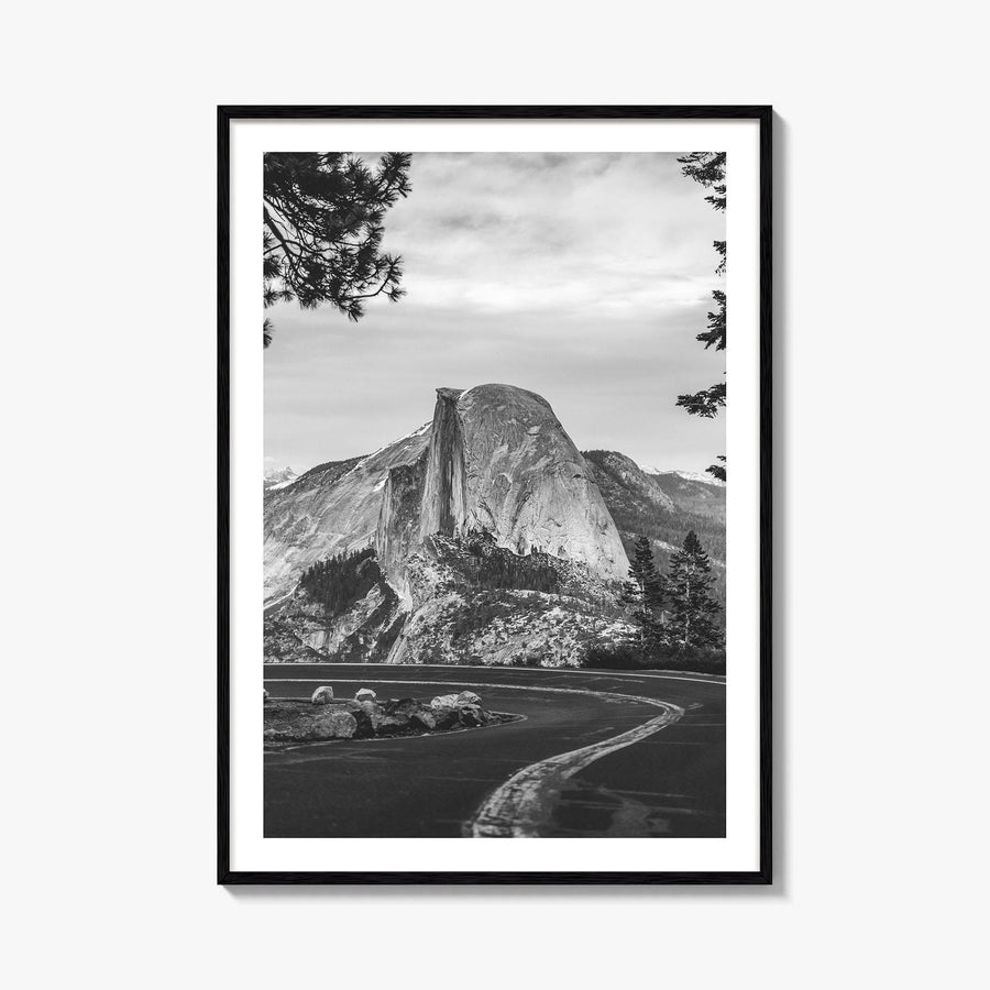 Yosemite National Park Black and White Fine Art Photo Print, Half Dome, California Poster