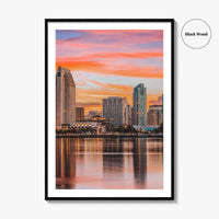 San Diego Skyline Fine Art Photo Print, California USA, Downtown Wall Decor Poster