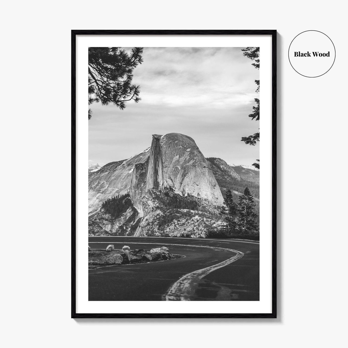 Yosemite National Park Black and White Fine Art Photo Print, Half Dome, California Poster