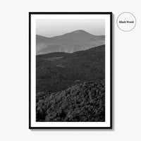 Blue Ridge Black and White Fine Art Photo Print, North Carolina, Appalachia Poster