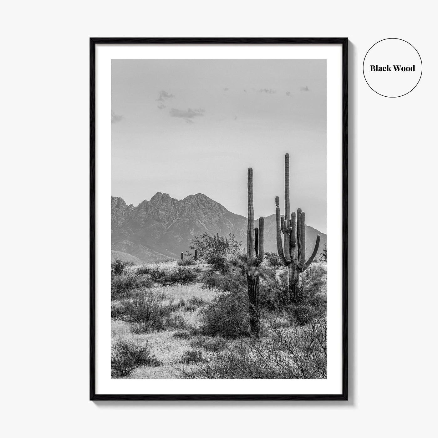 Four Peaks Arizona Skyline Black and White Fine Art Photo Print, Phoenix, Wall Poster