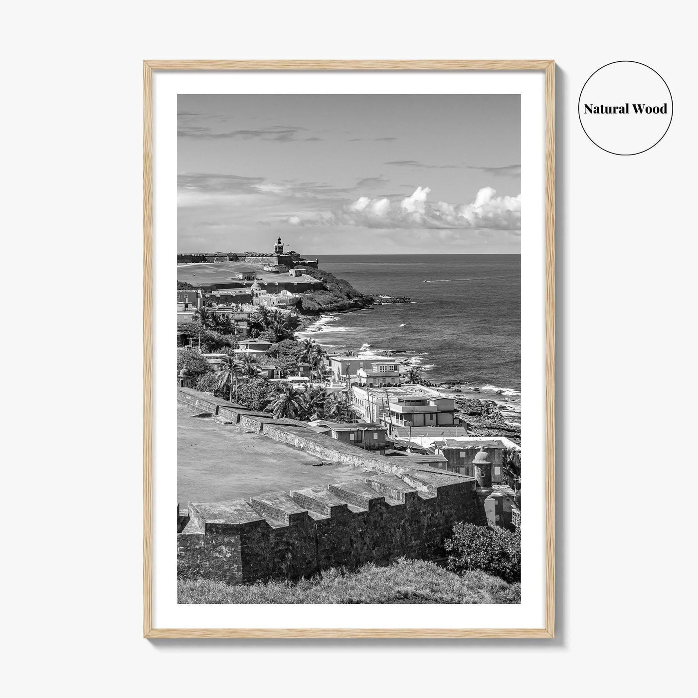 Puerto Rico Black and White Fine Art Photo Print, Old San Juan, El Morro