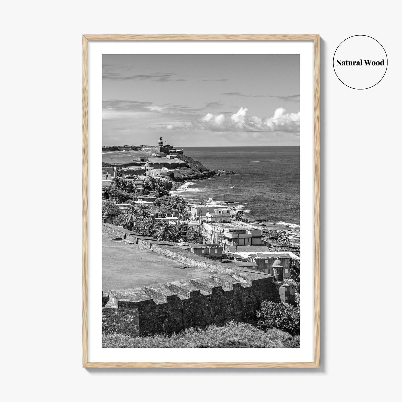Puerto Rico Black and White Fine Art Photo Print, Old San Juan, El Morro