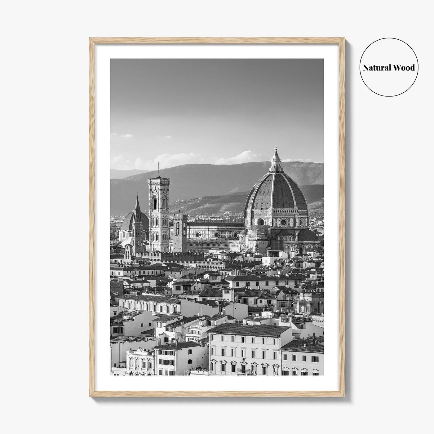 Florence Black and White Fine Art Photo Print, Firenze Duomo, Tuscany Italy Wall Poster