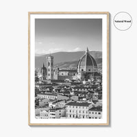 Florence Black and White Fine Art Photo Print, Firenze Duomo, Tuscany Italy Wall Poster
