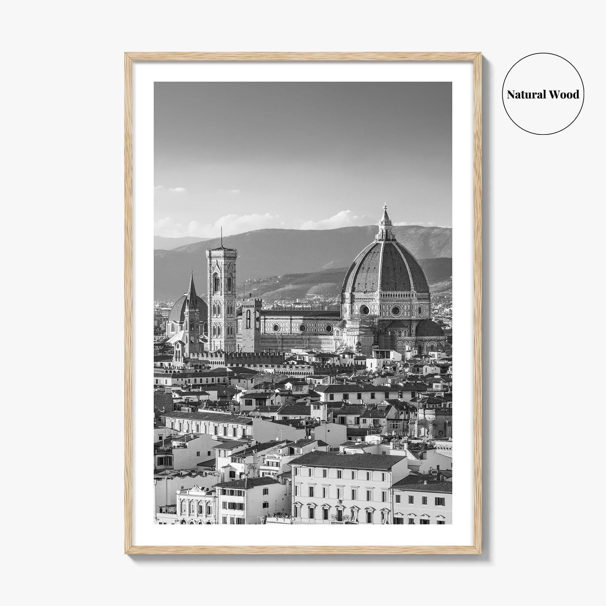 Florence Black and White Fine Art Photo Print, Firenze Duomo, Tuscany Italy Wall Poster