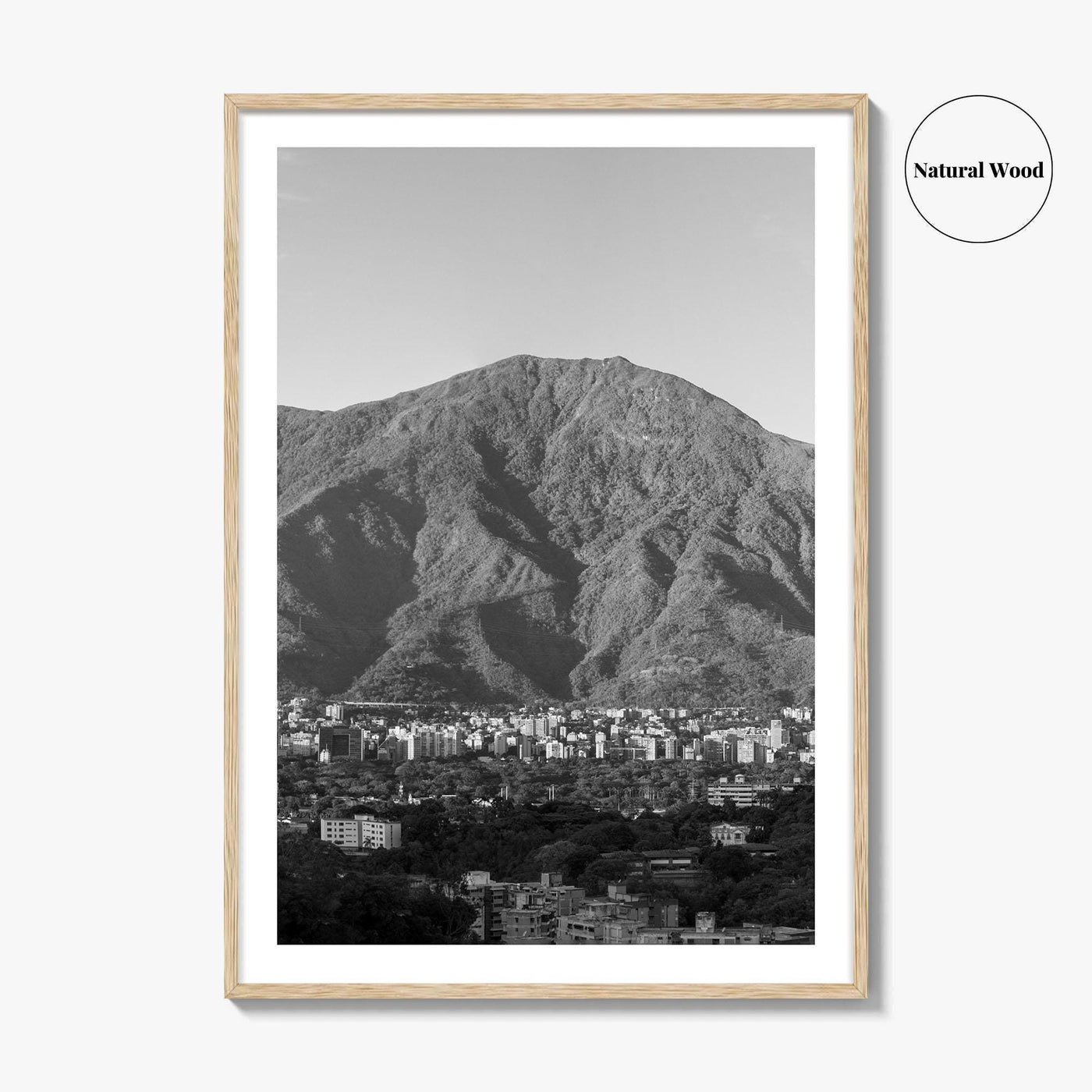 Caracas Skyline Black and White Fine Art Photo Print, Avila, Venezuela Wall Decor Poster