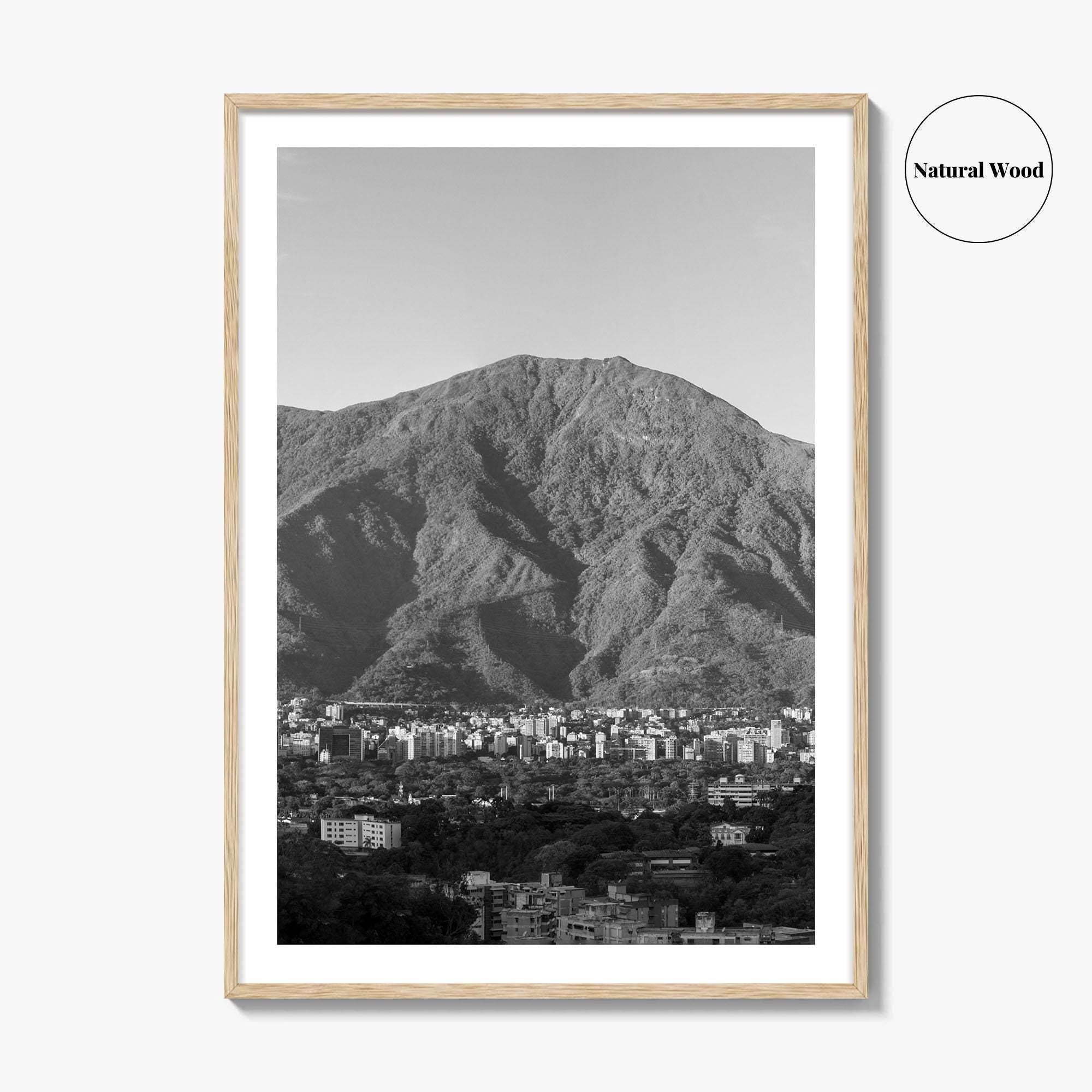 Caracas Skyline Black and White Fine Art Photo Print, Avila, Venezuela Wall Decor Poster