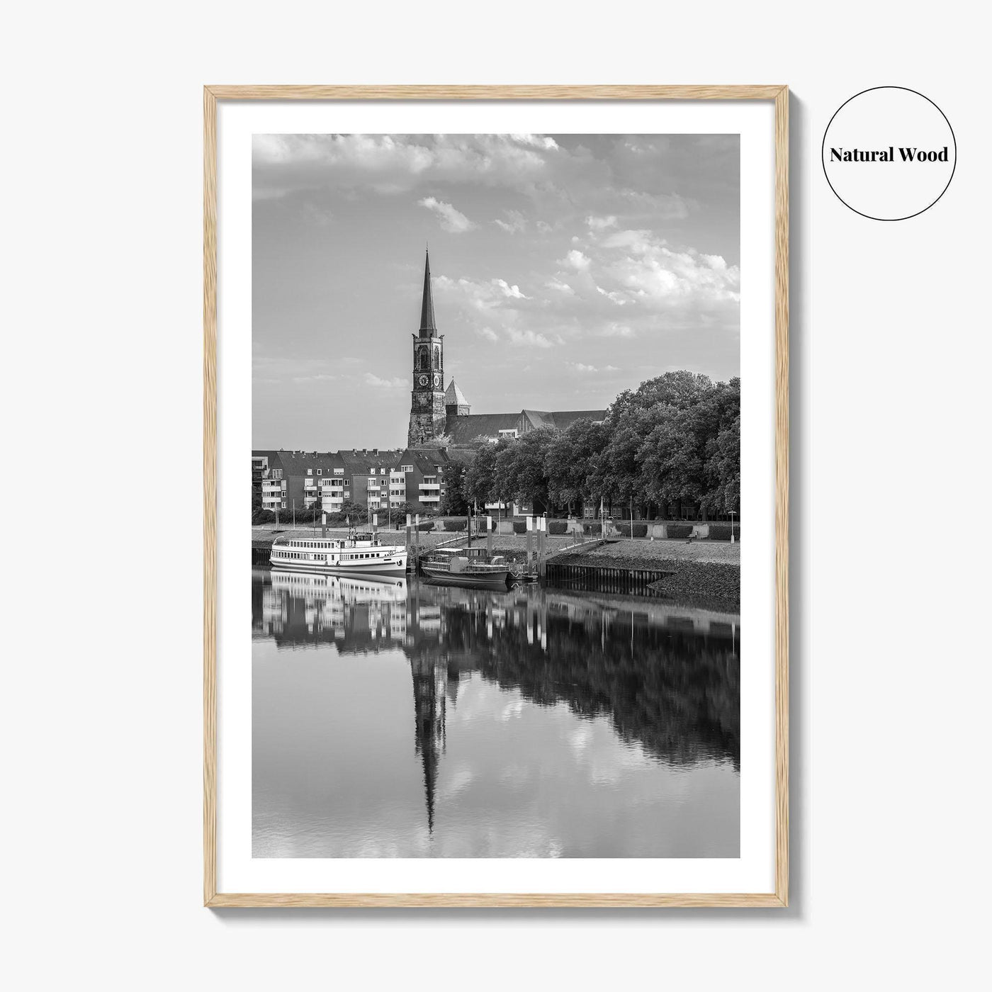 Bremen Black and White Fine Art Photo Print, Germany Wall Poster, St Stephani Church