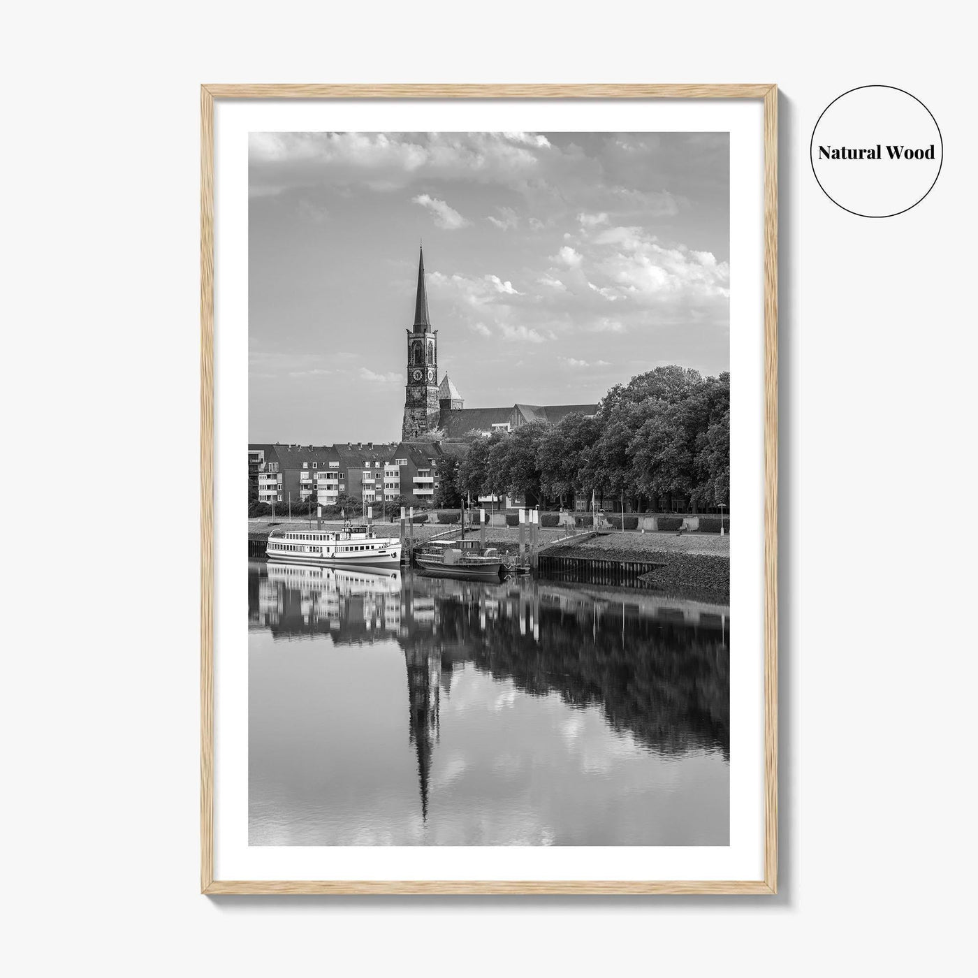 Bremen Black and White Fine Art Photo Print, Germany Wall Poster, St Stephani Church