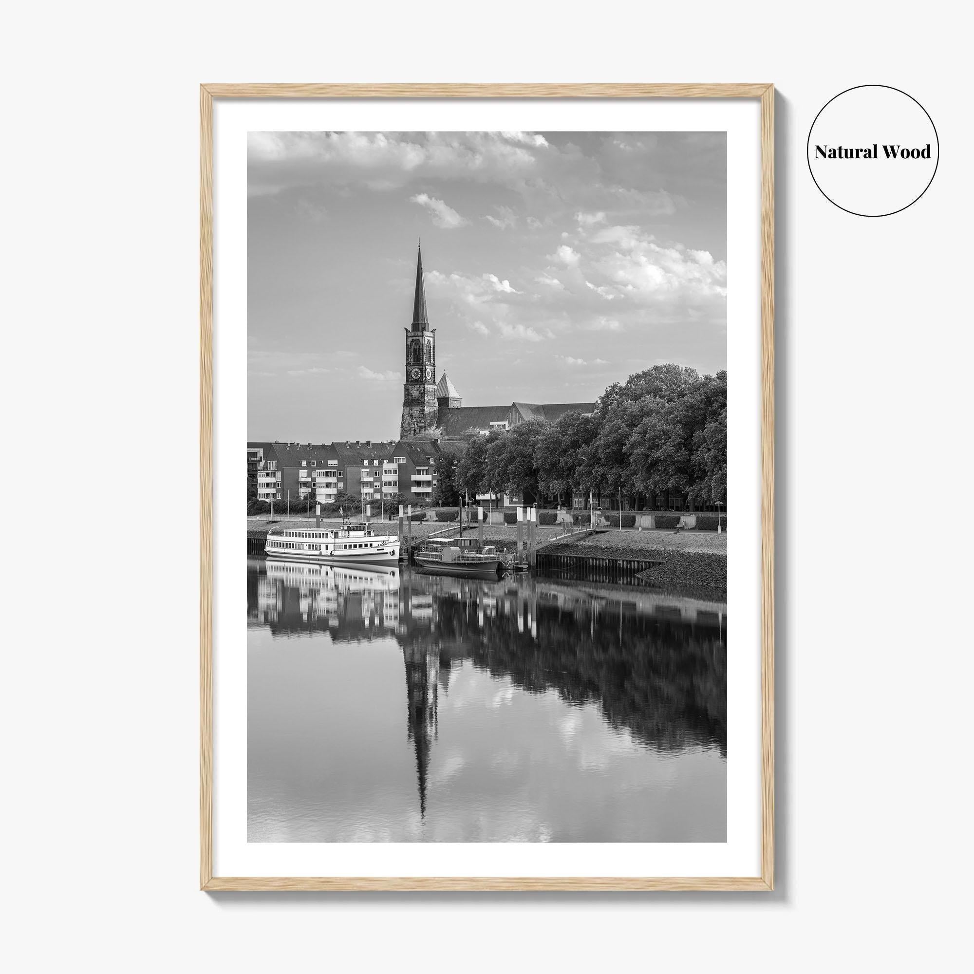 Bremen Black and White Fine Art Photo Print, Germany Wall Poster, St Stephani Church