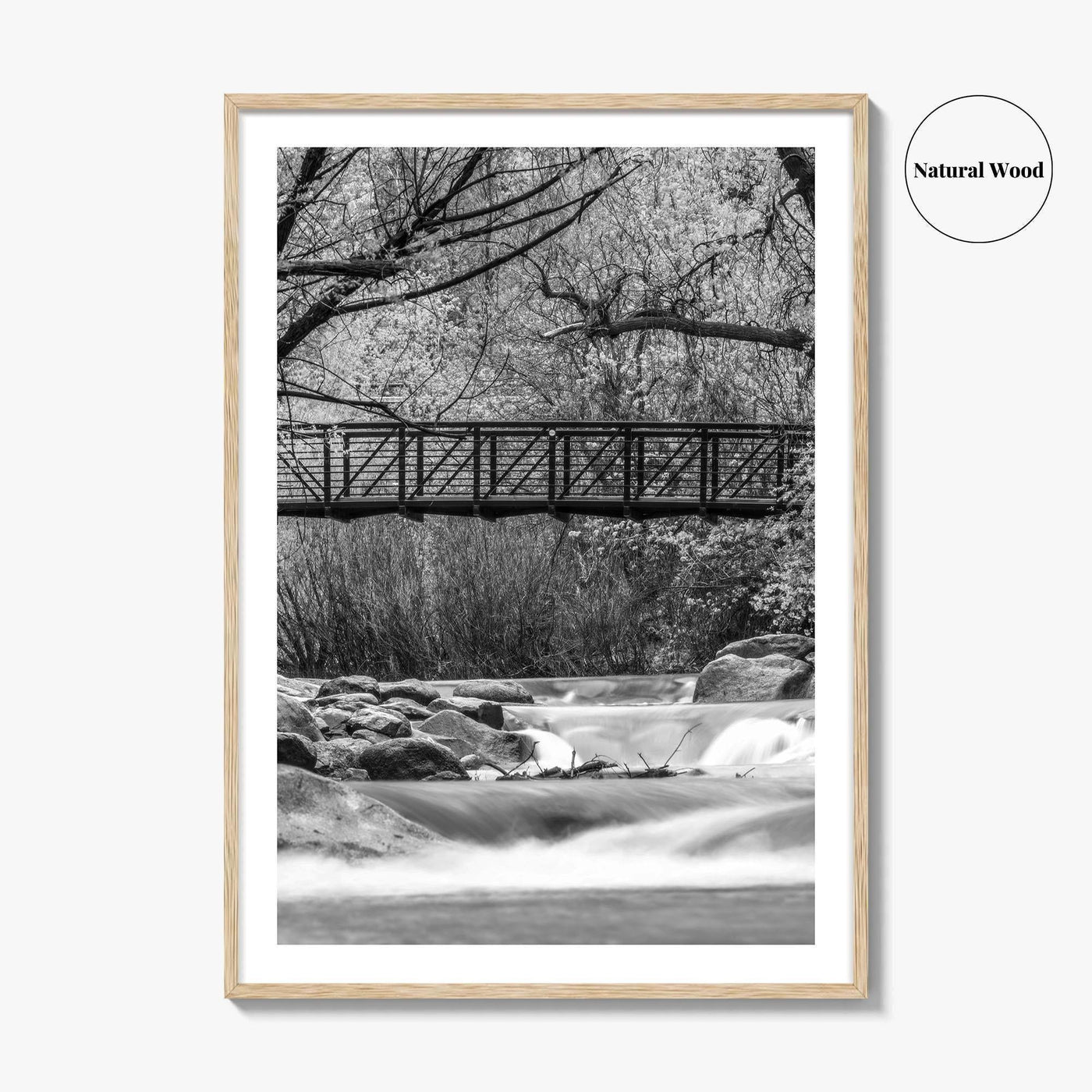 Boulder Creek Black and White Fine Art Photo Print, Colorado USA Poster
