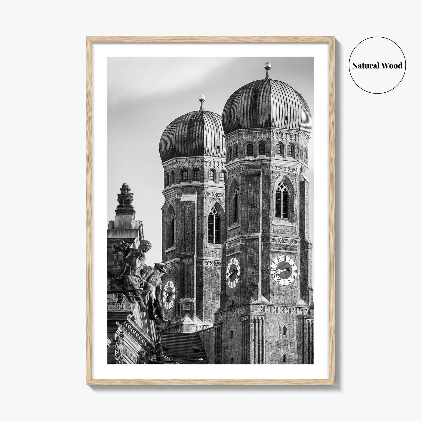 Munich Black and White Fine Art Photo Print, Frauenkirche Cathedral Bavaria, Germany Poster