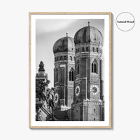 Munich Black and White Fine Art Photo Print, Frauenkirche Cathedral Bavaria, Germany Poster
