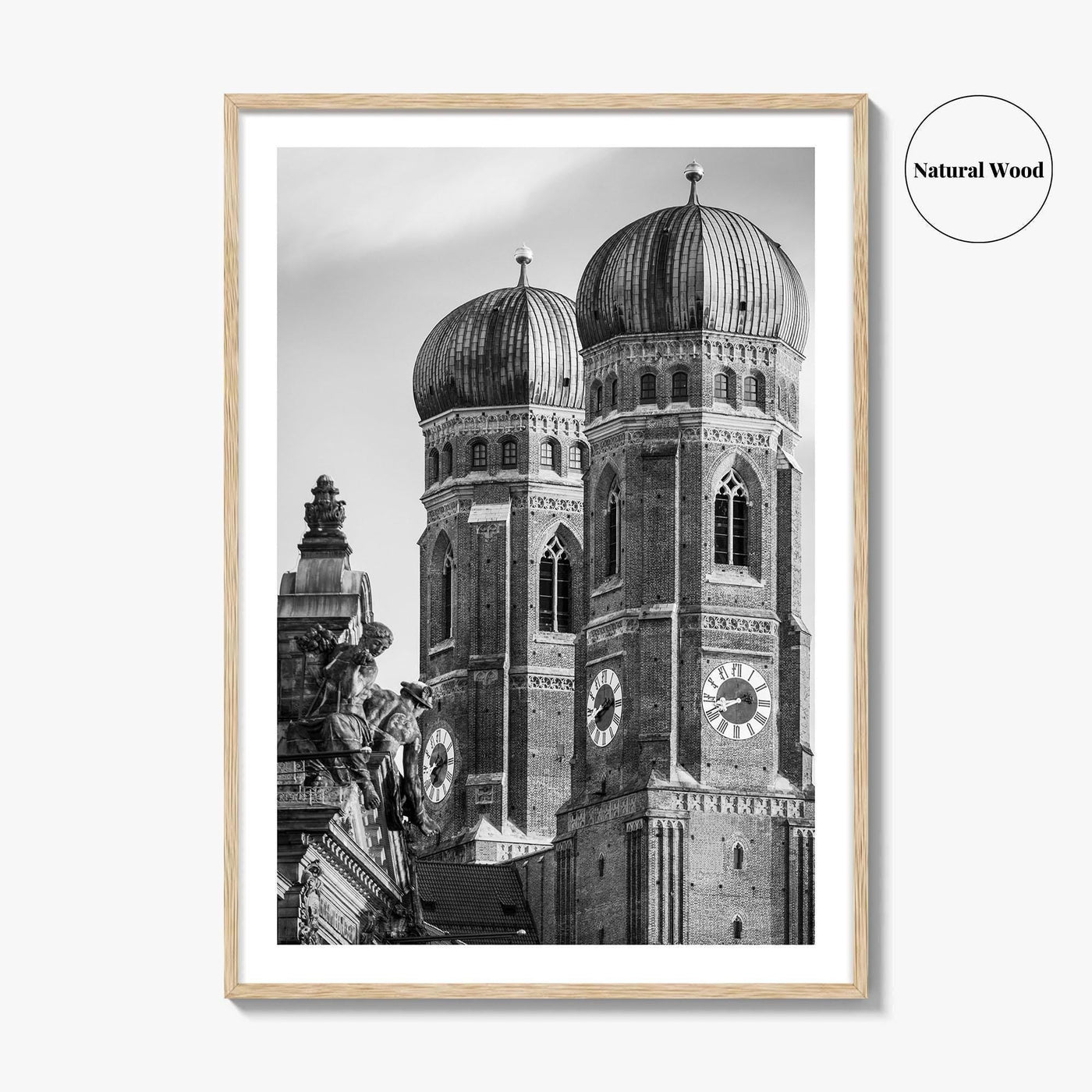 Munich Black and White Fine Art Photo Print, Frauenkirche Cathedral Bavaria, Germany Poster