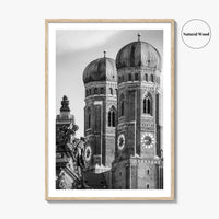 Munich Black and White Fine Art Photo Print, Frauenkirche Cathedral Bavaria, Germany Poster
