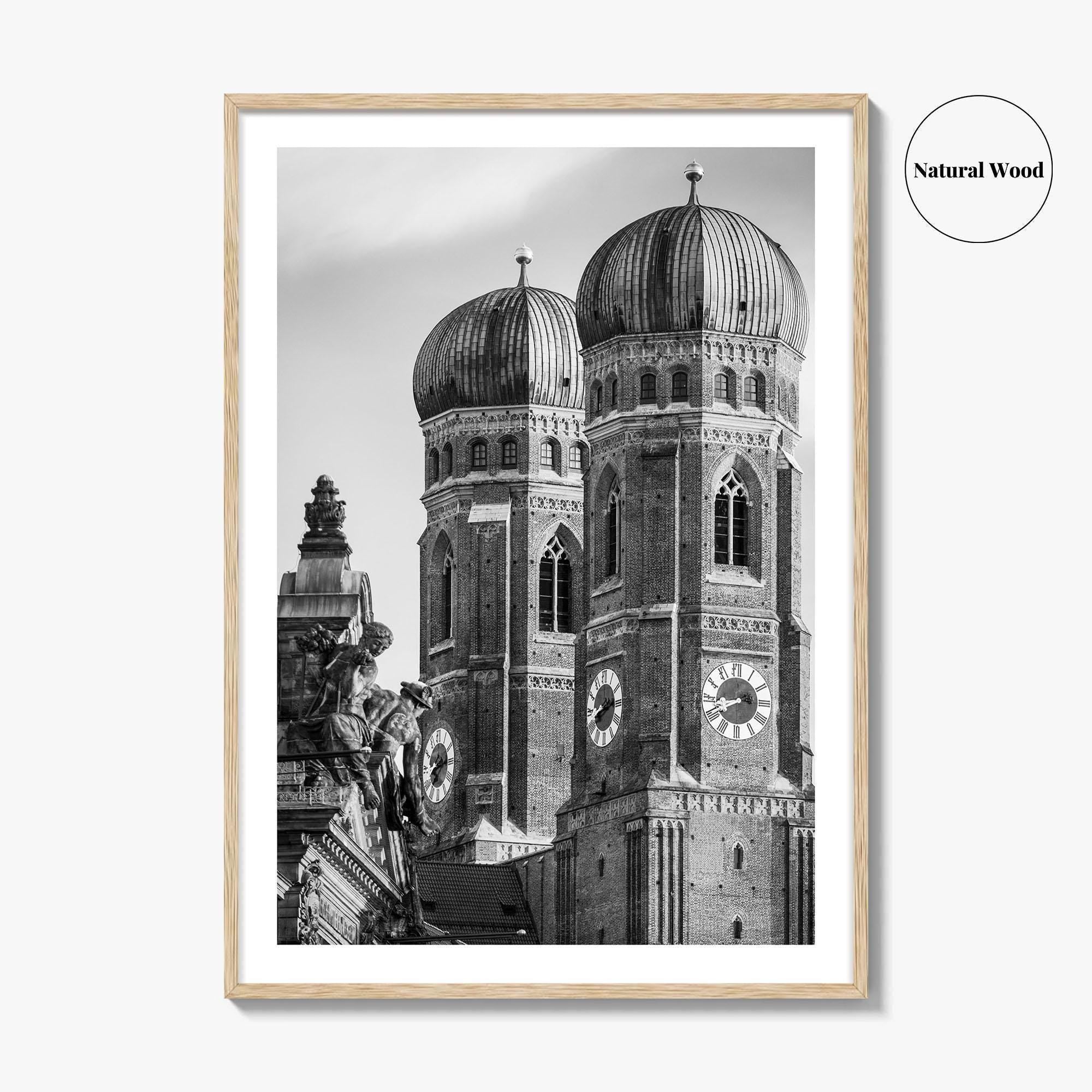 Munich Black and White Fine Art Photo Print, Frauenkirche Cathedral Bavaria, Germany Poster