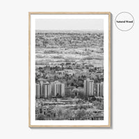 Boulder Black and White Fine Art Photo Print, Colorado Aerial View Poster, USA