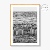 Boulder Black and White Fine Art Photo Print, Colorado Aerial View Poster, USA