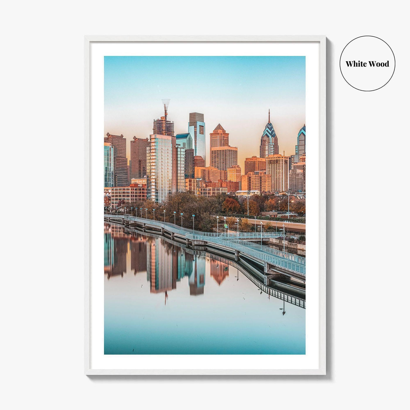Philadelphia Skyline Fine Art Photo Print, Philly Poster, Schuylkill River, Pennsylvania USA