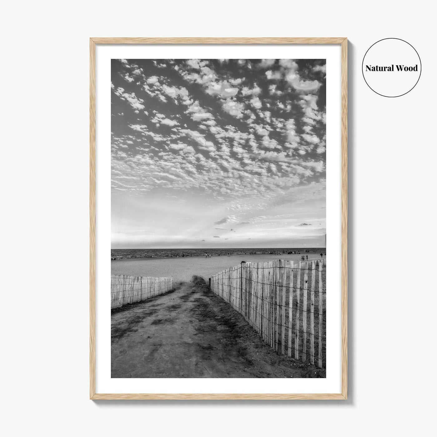 Bethany Beach Black and White Fine Art Photo Print, Delaware Coastal Atlantic Ocean Poster