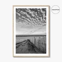 Bethany Beach Black and White Fine Art Photo Print, Delaware Coastal Atlantic Ocean Poster