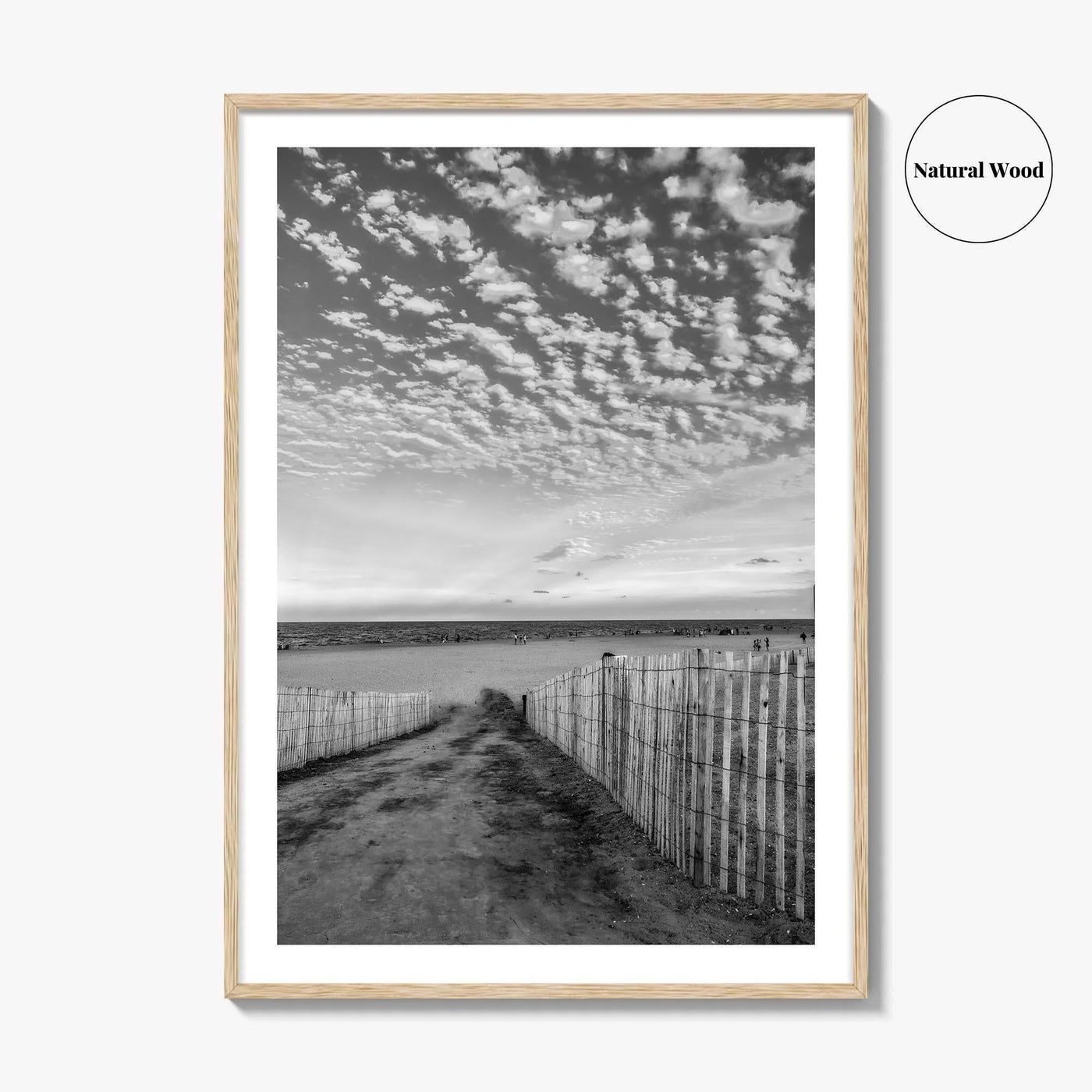 Bethany Beach Black and White Fine Art Photo Print, Delaware Coastal Atlantic Ocean Poster