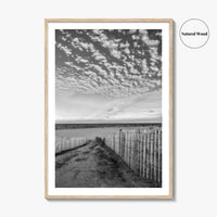 Bethany Beach Black and White Fine Art Photo Print, Delaware Coastal Atlantic Ocean Poster