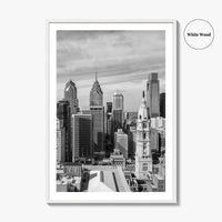 Philadelphia Skyline Black and White Fine Art Photo Print, Downtown Poster, Pennsylvania USA, Philly